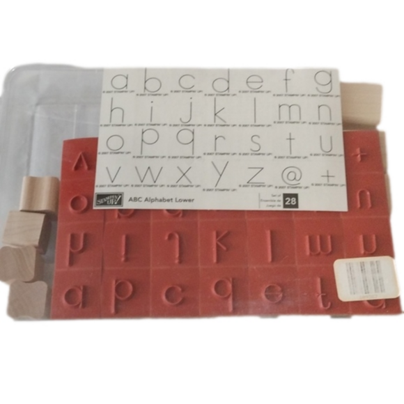 Stampin' Up ABC Alphabet Lower, Set of 28 uncut stamps with Wooden blocks - Picture 1 of 5